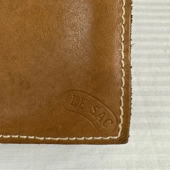 Vintage Le sac Crossbody Bag Tan Leather Messenger Boho Festival Indie Grunge - Picture 9 of 10